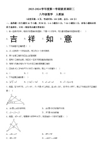 河北省沧州市2023-2024学年八年级上册第三次月考数学试题（含解析）