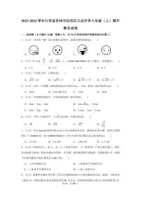 2023-2024学年江苏省苏州市姑苏区立达中学八年级（上）期中数学试卷(含解析）