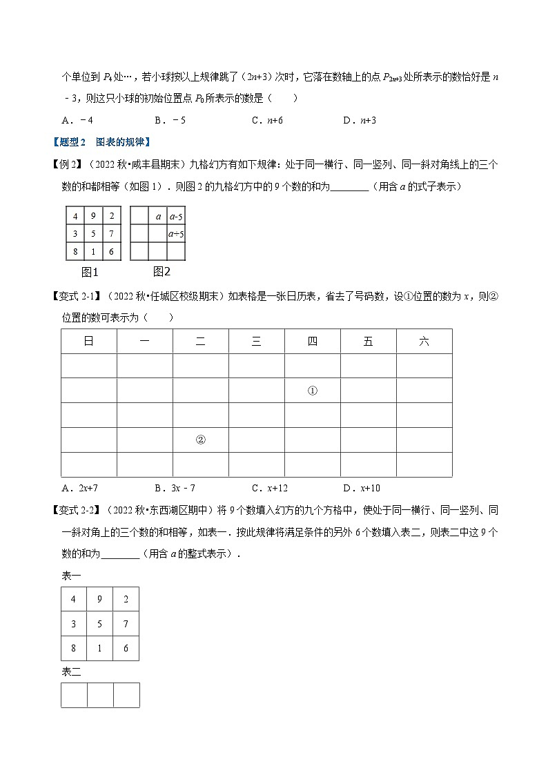 专题4.5 整式加减中的规律问题【六大题型】（学生版）-2023年七年级上册数学举一反三系列（浙教版）第2页