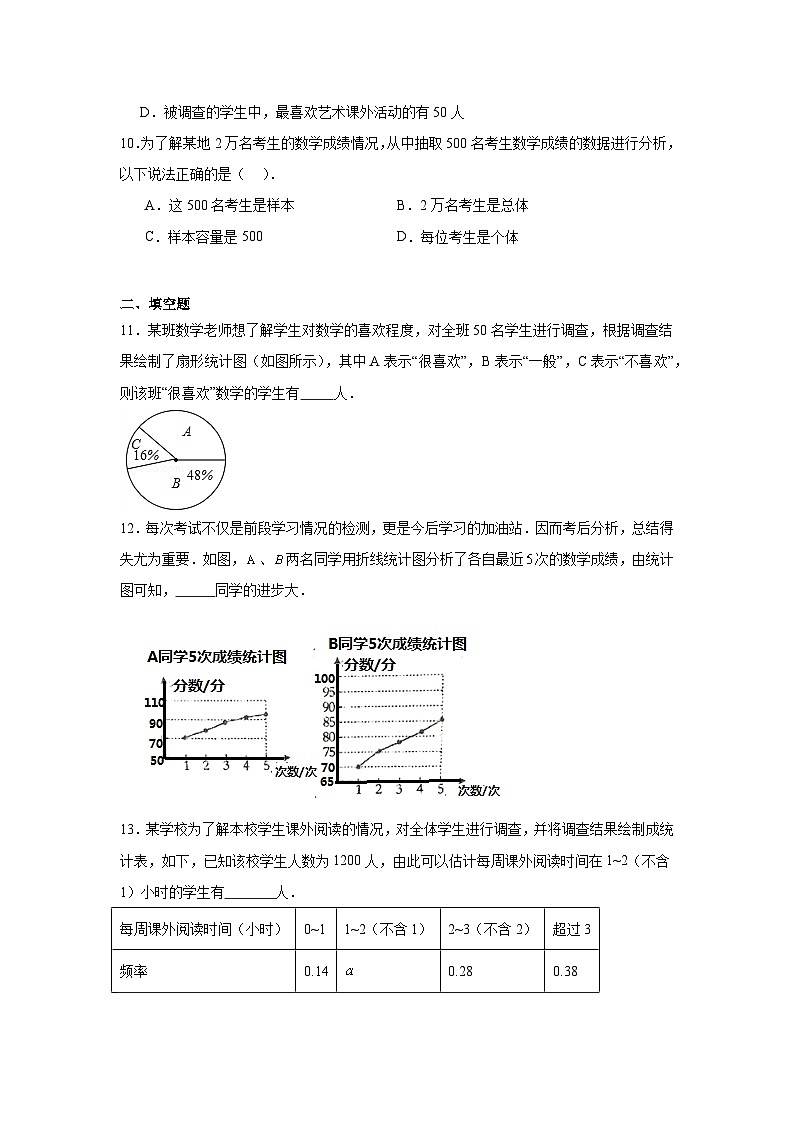 北师大版数学七年级上册第六章数据的收集与整理期末章节基础练习第3页