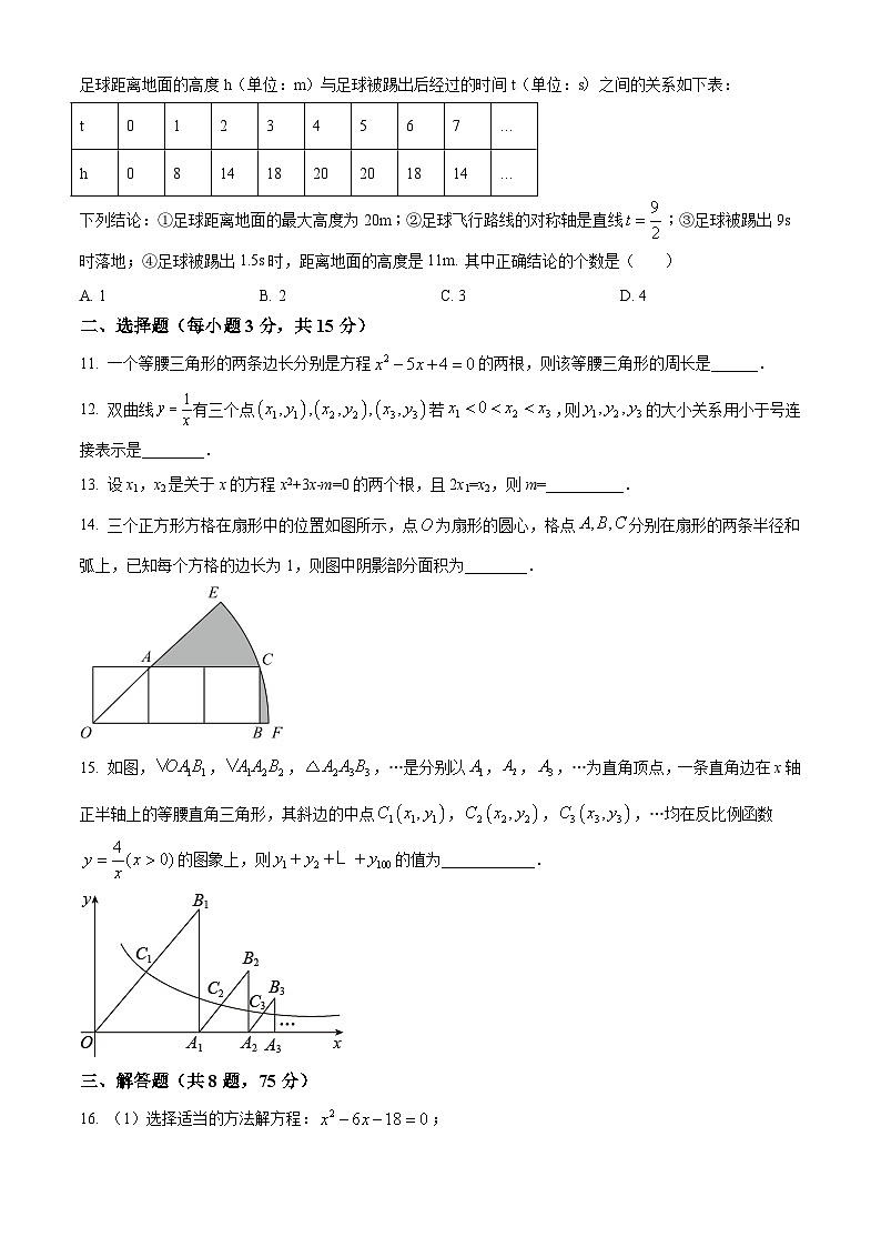 河南省信阳市平桥区龙井乡中心学校等5校2022-2023学年九年级上学期期末数学试题第3页