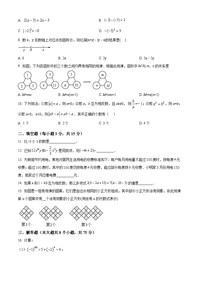 河南省周口市西华县2022-2023学年七年级上学期期中数学试题02
