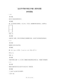 2022-2023深圳宝安中学九年级（上）期末数学答案