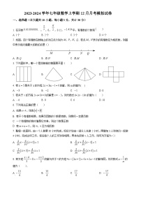 江苏苏州地区2023-—2024学年七年级数学上学期12月月考模拟试卷+