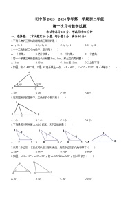 广东省肇庆市高新区华赋市实验学校2023-2024学年八年级上学期第一次月考数学试题