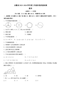 2023-2024学年安徽省阜阳市太和县八年级上册月考数学试题（含解析）