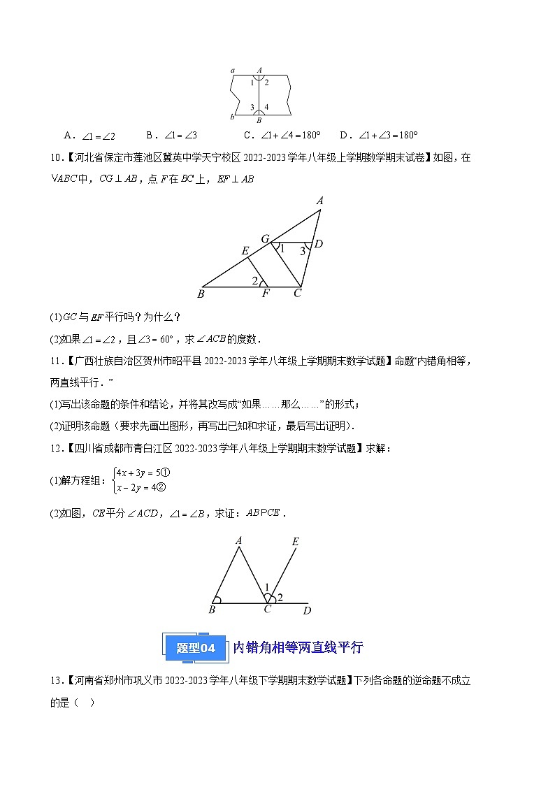 专题10 平行线的证明（七种考法）（原卷版）第3页