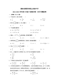 湖南省衡阳市船山实验中学2022-2023学年八年级下学期第一次月考数学模拟卷