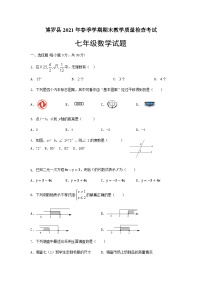 广东省惠州市博罗县2020-2021学年七年级下学期期末考试数学试题