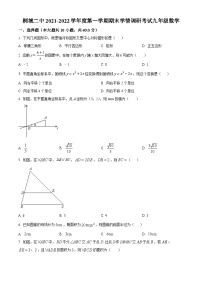 精品解析：安徽省安庆市桐城市第二中学2021-2022学年九年级上学期期末数学试题（原卷版）