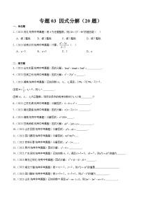 专题03 因式分解（共20题）-2023年全国各地中考数学真题分项汇编（全国通用）