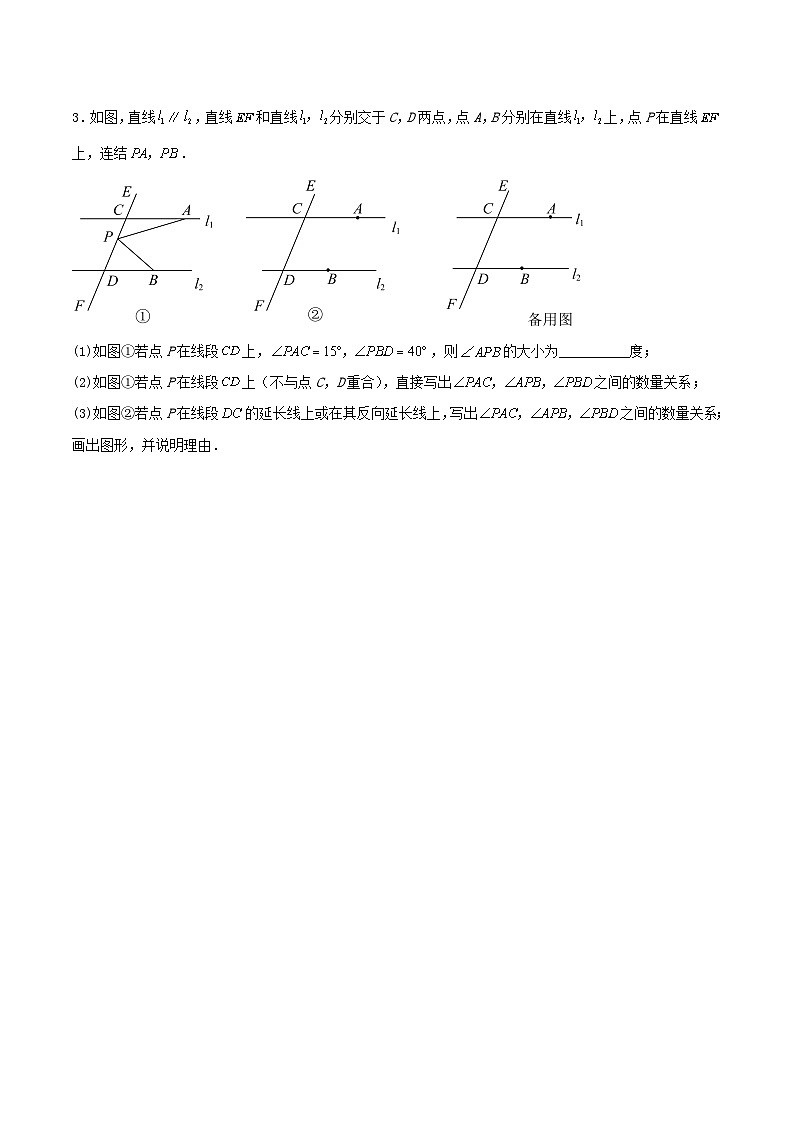 专题11 压轴题（平行线的性质与判定提升题）-2023-2024学年七年级数学上册期末选填解答压轴题必刷专题训练（华师大版）03