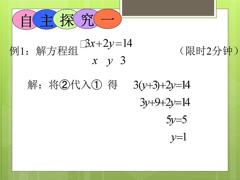 北师大版 八年级上册5.2 求解二元一次方程组（代入消元法）课件北师版初中数学八上第7页