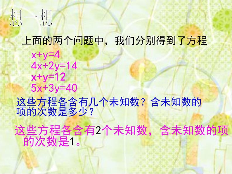 5.1认识二元一次方程组 教学设计 2023-2024学年北师大版数学八年级上册课件PPT07