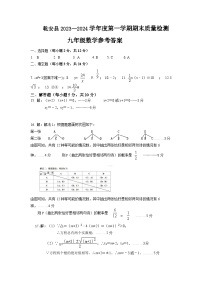 吉林省松原市乾安县2023-2024学年上学期九年级数学期末试题（图片版，含答案）