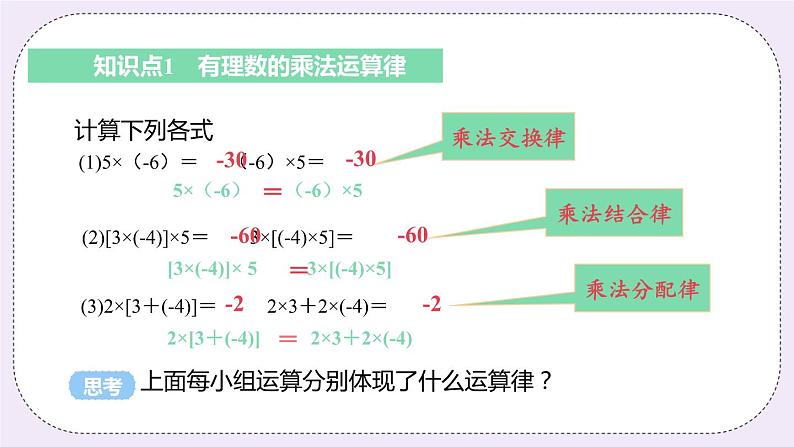 2.6 课时2 有理数的乘法运算律 课件第5页