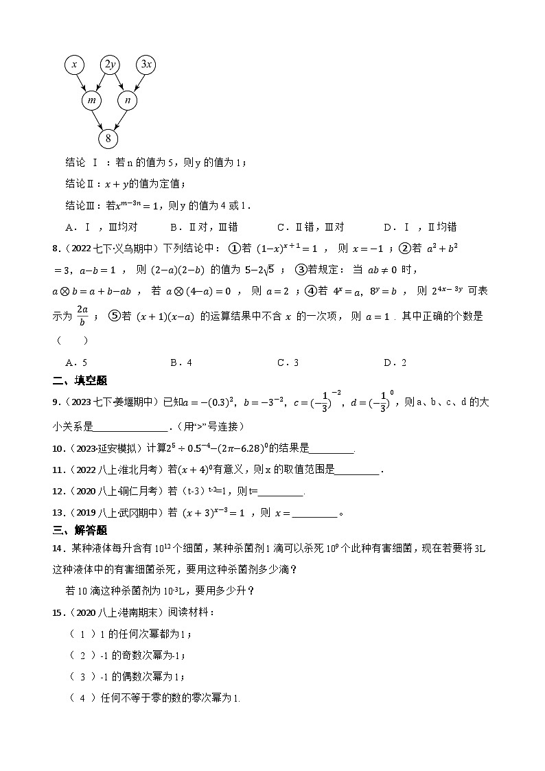 【课时练】(湘教版) 2023-2024学年初中数学八年级上册 1.3.2 零次幂和负整数指数幂 同步分层训练培优卷(学生版)第2页