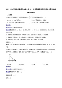 初中数学湘教版九年级上册1.3 反比例函数的应用精品习题