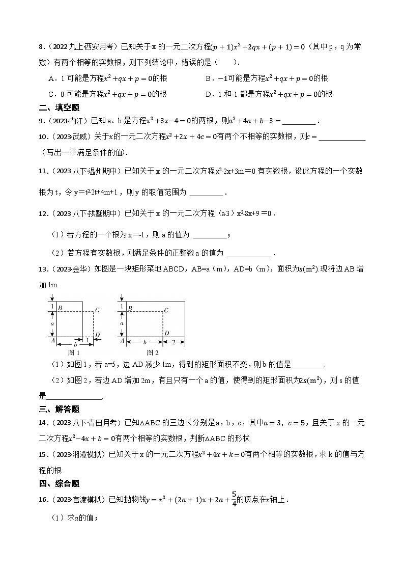 【课时练】(湘教版) 2024学年初中数学湘教版九年级上册2.3 一元二次方程根的判别式 同步分层训练培优卷(学生版)第2页