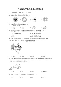 山东省济南市2023-—2024学年上学期八年级数学期末模拟试题