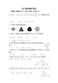 山东省青岛市莱西市(五四制)2023-2024学年上学期八年级数学期末模拟试题