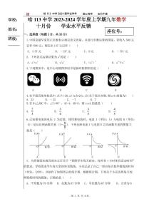 23-24学年哈尔滨113中八年级上册数学十月考含答案