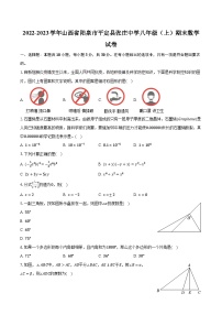 2022-2023学年山西省阳泉市平定县张庄中学八年级（上）期末数学试卷（含解析）