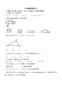 43，陕西省西安市碑林区西安工业大学附属中学2023-2024学年九年级上学期第二次月考数学试题(无答案)