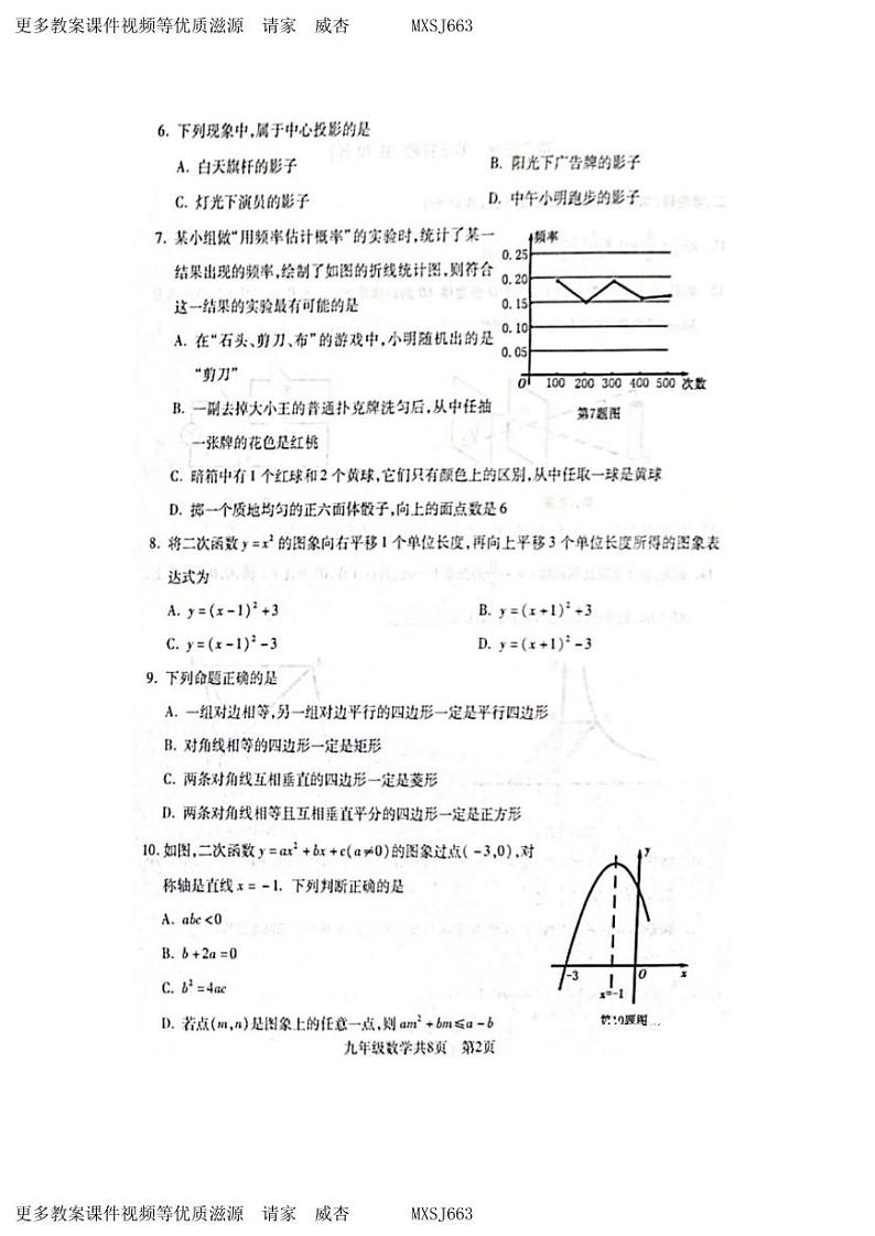 辽宁省沈阳市浑南区2023-2024学年九年级上学期期末数学试题02