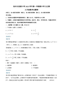 浙江省杭州市西湖区西溪中学2023-2024学年九年级上学期期中数学试题（解析版）