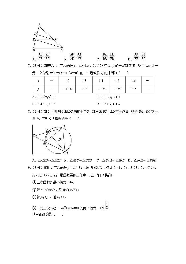 浙江省杭州市临平区2023-2024学年九年级上学期12月月考数学试卷02