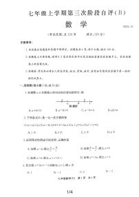 河南省安阳市林州市2023-2024学年七年级上学期12月月考数学试题