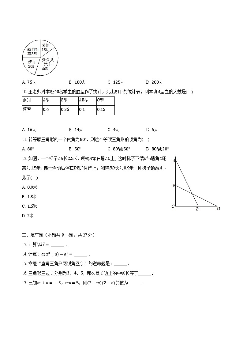 湖南省衡阳市耒阳市2022-2023学年上学期八年级期末数学试卷+02