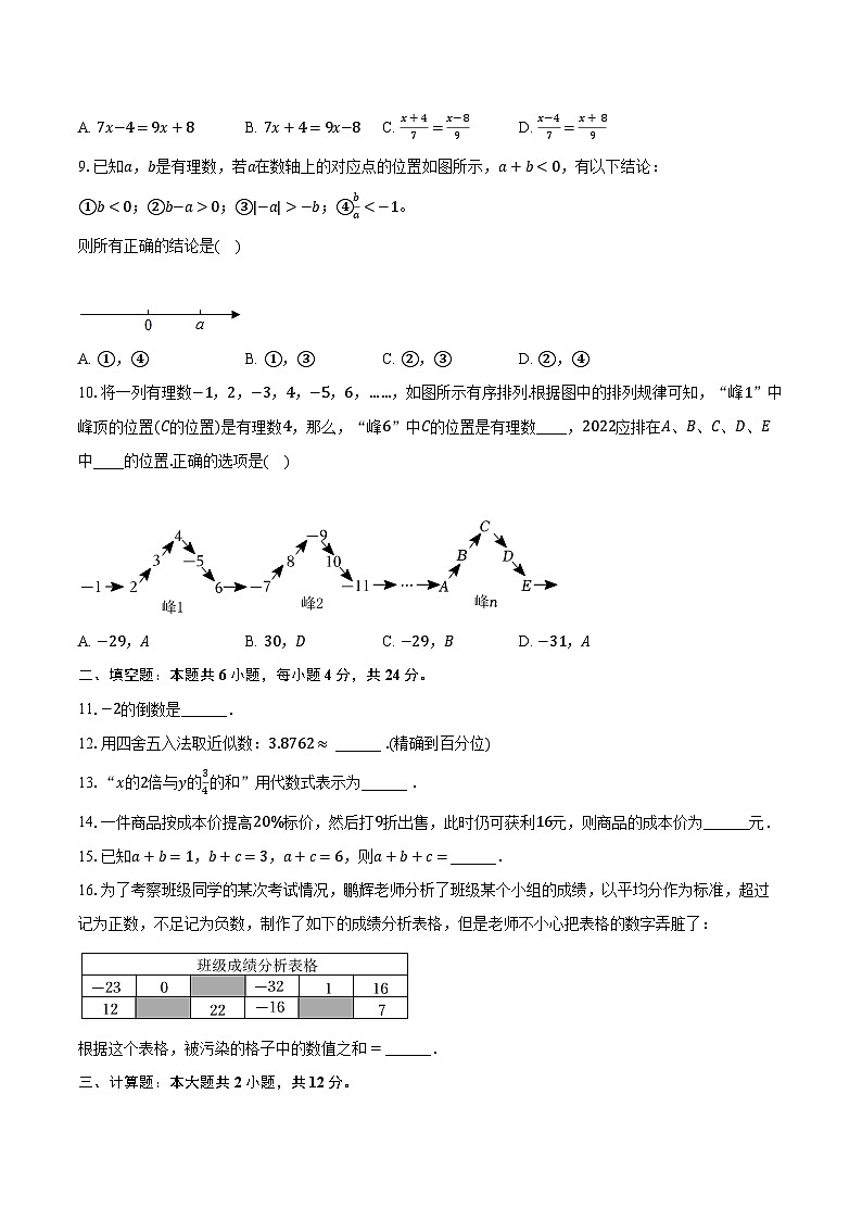 2022-2023学年福建省龙岩市永定区七年级（上）期末数学试卷（含解析）02