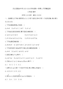 贵州省黔东南苗族侗族自治州从江县重点中学2023-2024学年八年级上学期12月月考数学试题（含答案）