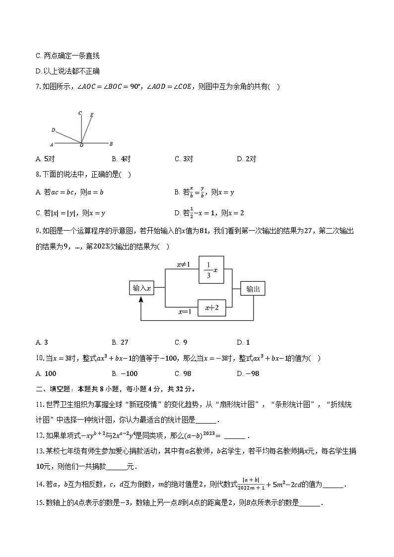 2022-2023学年湖南省益阳市赫山区七年级（上）期末数学试卷（含解析）第2页
