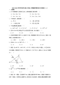 2023-2024学年华东师大版数学八年级上册期末复习训练卷（二）