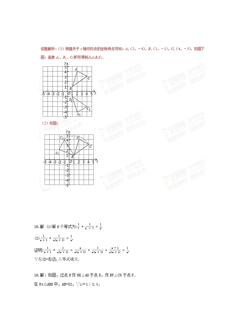 2021年安徽省阜阳市阜南县中考模拟数学答案02