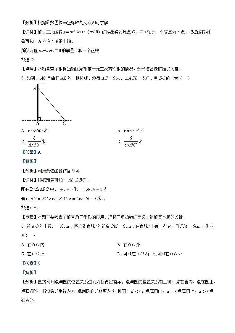 北师大版九年级下册期末质量监测解析答案第3页