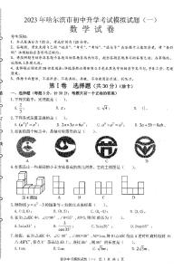 2023哈尔滨市中考模拟教研员六套卷数学（1）试卷及答案