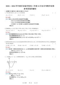 江苏省苏州市新区实验初中2023-2024学年上学期12月月考九年级数学试题