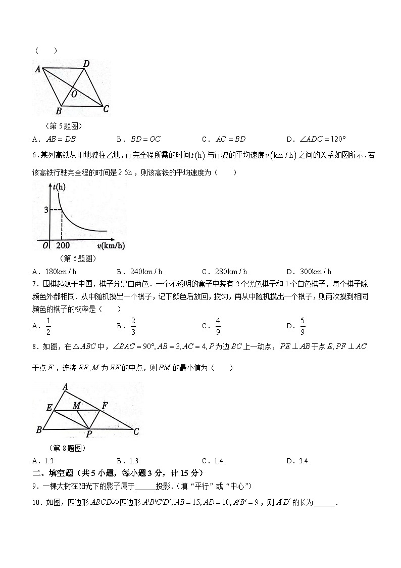陕西省渭南市富平县淡村镇南社初级中学2023-2024学年九年级上学期期末模拟数学试题第2页