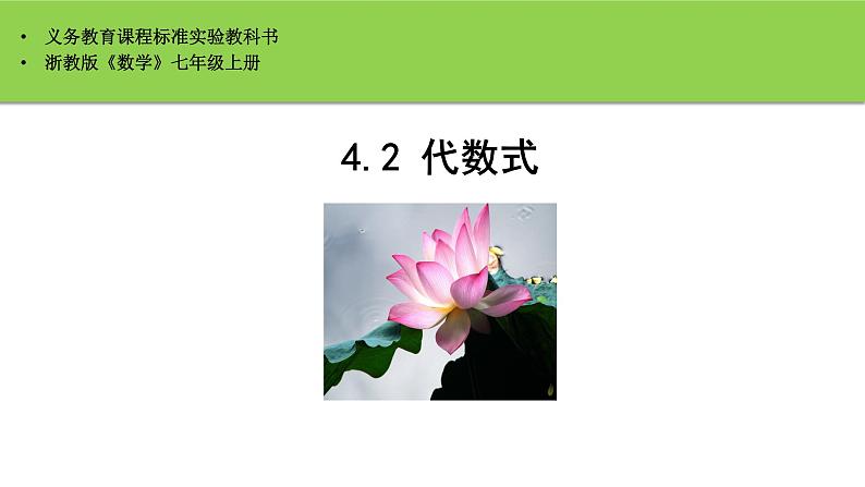 4.2 代数式 浙教版七年级数学上册课件01