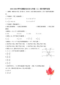 2023-2024学年安徽省安庆市九年级（上）期中数学试卷(含解析）