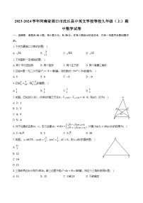 2023-2024学年河南省周口市沈丘县中英文学校等校九年级（上）期中数学试卷(含解析）