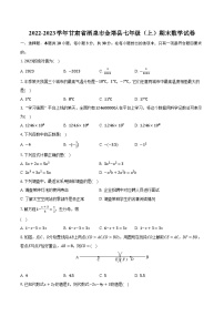 2022-2023学年甘肃省酒泉市金塔县七年级（上）期末数学试卷(含解析）