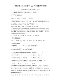 福建省莆田市荔城区黄石镇沙堤初级中学2023-2024学年七年级上学期第二次月考数学试题