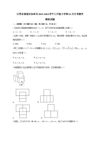 江苏省南通市如皋市2023-2024学年九年级上学期12月月考数学模拟试题（含答案）