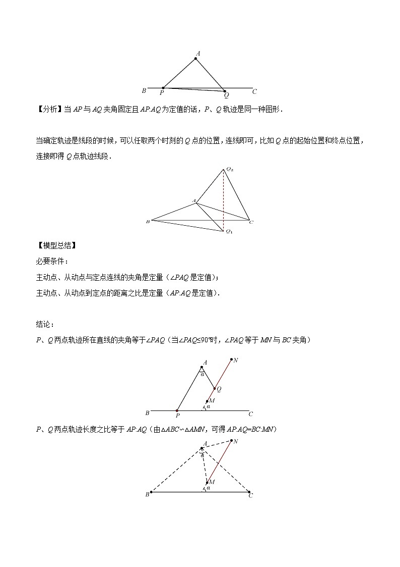 中考数学二轮培优复习《几何模型》专题18 瓜豆原理中动点轨迹直线型最值问题（2份打包，原卷版+教师版）02