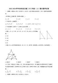 2023-2024学年吉林省白城二中八年级（上）期末数学试卷（含解析）